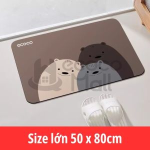 Thảm lau chân ECOCO siêu thấm hút Thảm trải sàn silicon chống trượt 4 lớp cho nhà bếp nhà tắm phòng khách đa năng mới