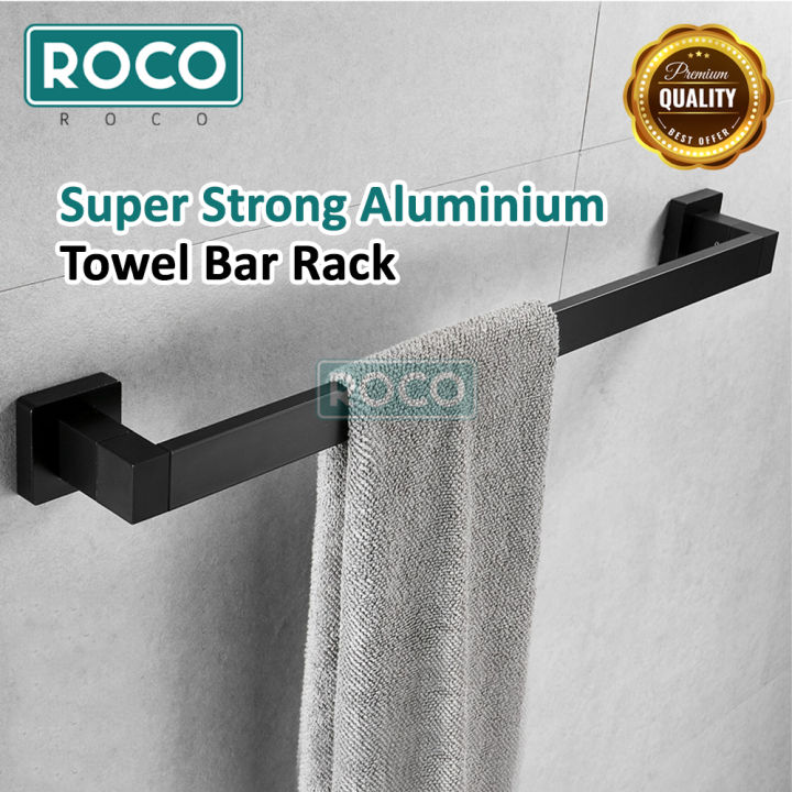 ROCO Wall Mounted Aluminium Bathroom Towel Bar Rack Single Pole ...