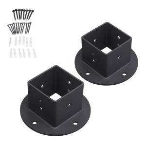 6Pieces Sturdy Metal Post Base Anchors with Coating for Fence Railing Privacy Panel Gazebos and Pergolas Support