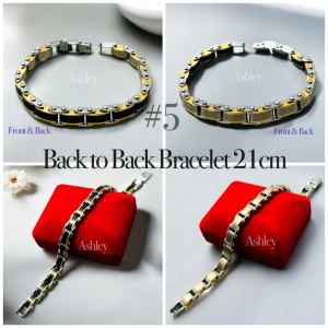Stainles steel Back to Back Kadena Bracelet 21cm Twotone gold Black  for Men Highquality Bracelets