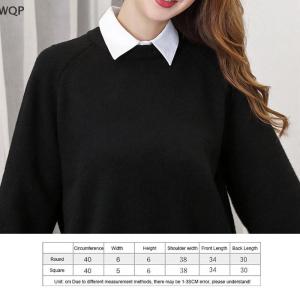 [WQP Fashion Store] Hot Sale Jewerry Collar White Black Blouse Sweater Detachable Shirt Women Cotton Lapel Blouse Top Women Clothes Accessories