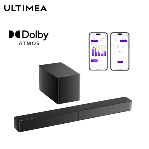 ULTIMEA Poseidon M60 Boom 5.1ch Soundbar 340W Dolby Atmos Surround Sound 5 Speakers Wireless Subwoofer Home Theater System APP Control