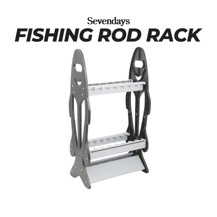 Fishing Rod Rack Pole Holder Stand Organizer ABS Plastic Lightweight Rak  Joran Pancing 16 Lubang Mancing Display Tackle