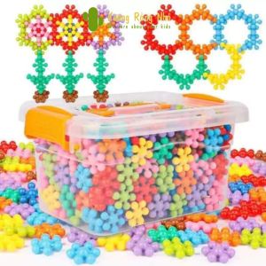 Đồ Chơi Xếp Hình Hoa Mai 3D Màu Macaron Xoay Chiều Mô Hình Lắp Ráp Hoa Tuyết Cho Bé Xương Rồng Nhỏ