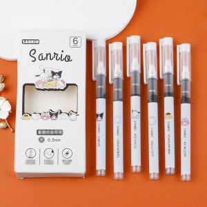 🔥chageey👍 Cartoon Sanrio Kuromi Neutral Pen Cute Press Type Neutral Pen Student Writing Stationery 0.5mm Scalable Pen Ball Pens Head Black Carbon Pen