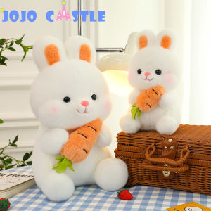 JOJO CASTLE  Cute Lovely Rabbit with Carrots Stuffed Toys Bunny Plush Toys Rabbit Doll Gifts for Children
