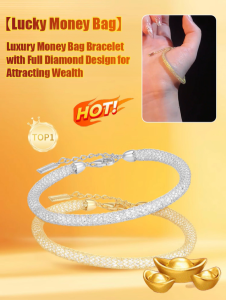 【Wealth-Attracting Little Fortune Bag】Luxurious Money Bag Bracelet with Full Diamonds
