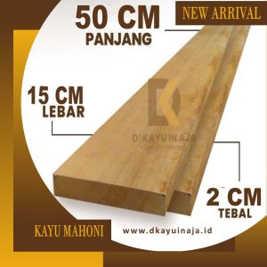 Papan Kayu Lembaran 2 Meter Mahoni Ukuran Tebal 2cm Lebar 15cm Panjang 50cm