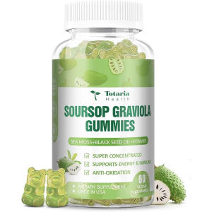 (Wallets) Sugar free prickly fruit oil Graviola seaweed gummies - supports digestive sleep skin health immunity and antioxidants - Guanabana fruit contains seaweed 150mg black seed oil etc.