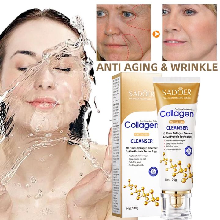 Collagen Firming Face Cleanser Whitening Facial Wash AntiAging Anti