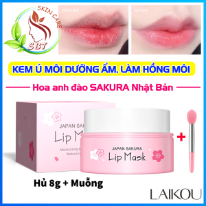 Kem Dưỡng Môi Chống Khô Môi Nứt Nẻ LAIKOU Japan Sakura Lip Mask Hủ 8gram – Chiết Xuất Từ Hoa Anh Đào Sakura Nhật Bản Dưỡng Hồng Môi