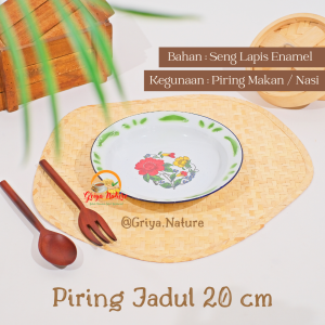 GRIYA NATURE [COD] Piring Jadul Bunga 20cm | Piring Seng Jadul | Piring Enamel Tebal Premium | Piring Makan Jadul | Piring Jadul | Piring Kaleng Jadul | Piring Besi Jadul | Piring Gembreng | Piring Blek | Piring Jaman Dulu Piring Motif Jadul Lusinan Murah