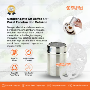 Cetakan Bubuk Kopi Cokelat LATTE ART COFFEE KIT Alat Gambar Cappuccino Paket Penabur dan Cetakan Latte Cappuccino Art