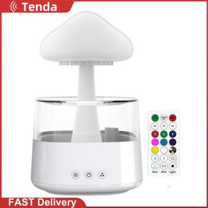Compact Mushroom Rain Air Humidifier with Night Light and Essential Oil Diffuser for Personal Space