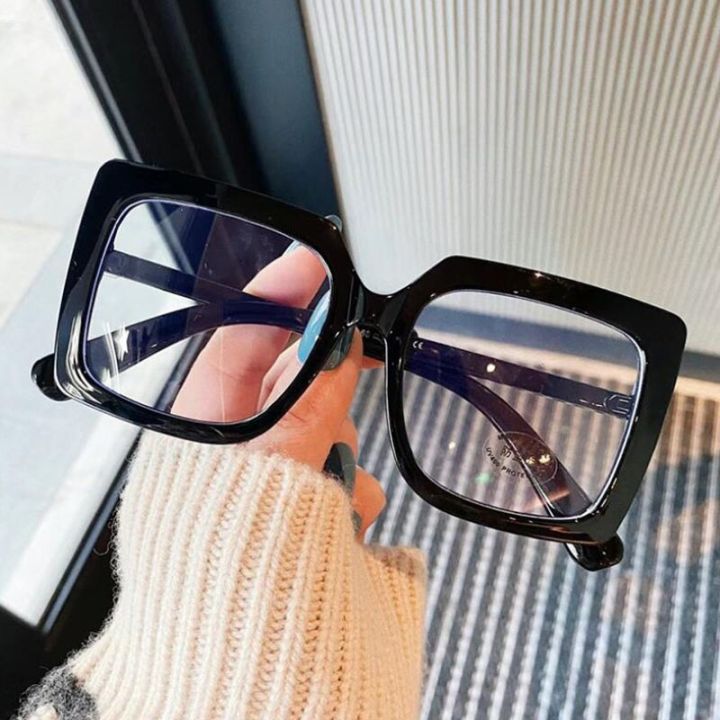 Oversized Transparent Optical Glasses Anti Blue Light Anti-UV Glasses Women  Vintage Clear Square Spectacle Lazada PH