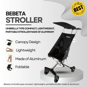 BEBETA STROLLER Umbrella Type Compact Lightweight Portable Stroller Made of Aluminium Black