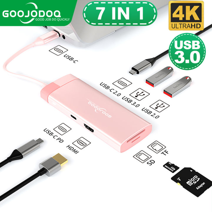 その他 Joovv Go-Dock Power Adapter 2.0 GOOJODOQ 7 in 1 Type-C Adapter HUB Laptop Docking Station untuk