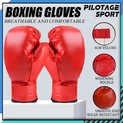 Boxing Gloves 2pcs Wear Resistant Childre Adult Gloves Leather Thickened Training For Men And Women