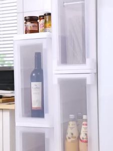 Movable Slim Drawer Cabinet Plastic Storage Rack Cabinet Kitchen/Bathroom Storage Organizer