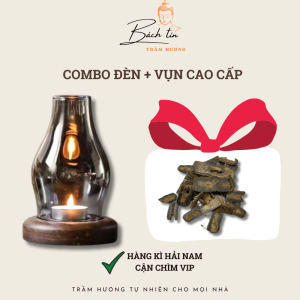 Bách Tin Combo đèn xông + vụn trầm hương xông đốt cao cấp nhiều dầu CB.301.120