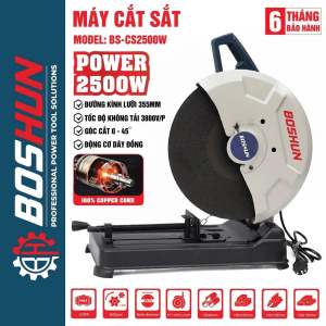 Máy Cắt Bàn Cắt Sắt Bàn BOSHUN BS-CS2500W Động Cơ Lõi Đồng 2500w Tặng 1 lưỡi 355mm