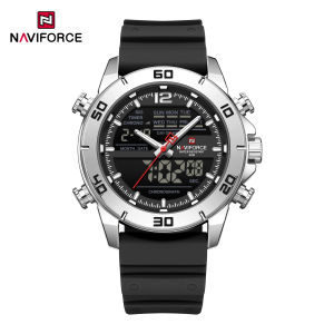 NAVIFORCE Original Watch for Men 30m Waterproof Seiko Movement Sport Outdoors Watches Dual Display Dial  Alarm Luminous Display NF9253T