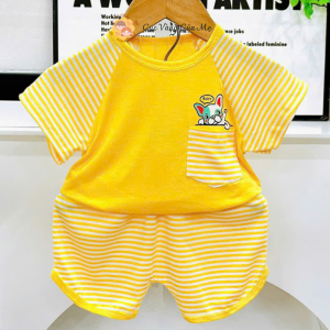 Bộ Tay Ngắn Thun Lạnh Cho Bé Bộ Cộc Tay Thun Lạnh Hoạt Hình Cho Bé Trai Và Bé Gái Từ 6kg Đến 16kg [006]