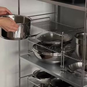ArtLiving 304 Stainless Steel Stackable Kitchen Storage Shelf Rack Minimalist Countertop Organizer Rack