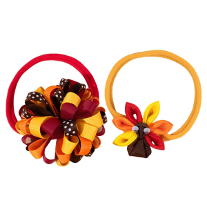 Kids Holiday Hair Decoration Thanksgiving Turkey Barrettes Not Slip Border Clamps For Incidents And School Tasks