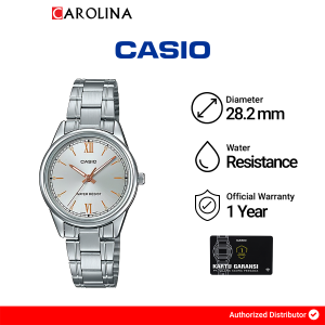 Jam Tangan Wanita Casio General LTP-V005D-7B2 Silver Dial Stainless Steel Strap