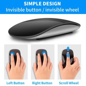 Wireless Mouse Silent Rechargeable Bluetooth 4.0 Touch Mouse Ultra-thin Mouse for Laptop PC