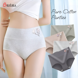 【SINGABRALETTE】Pure Cotton Panties Women​​ High Waist Underwear Tummy Control Seamless Breathable ​​Elastic Panty純棉內褲