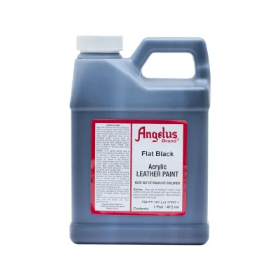 Màu vẽ da vải Angelus Leather Paint (Standard) Đen mờ (Flat Black) 101 - CAN LỚN