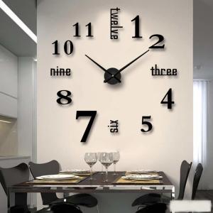 Wall Clock Large 3D Clock DIY Round Frameless Living Room Big Home Office Decoration Modern Clock Minimalist Style Fashion Personality