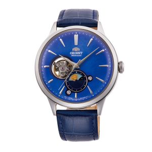 Đồng hồ cơ nam Orient Watch Sun And Moon Skeleton RA-AS010 lộ máy mặt kính cường lực chống va đập chống nước 3 ATM tự động lên cót tay tích cót 40 tiếng dây da đeo tay cao cấp chính hãng