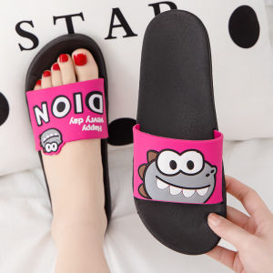 Free Shipping Summer Slippers For Women Suitable For Outdoor Wear Bathroom Use And Showering Non-Slip For Home Use And Designed As A Cute Cartoon Dinosaur-Themed Pair For Couples