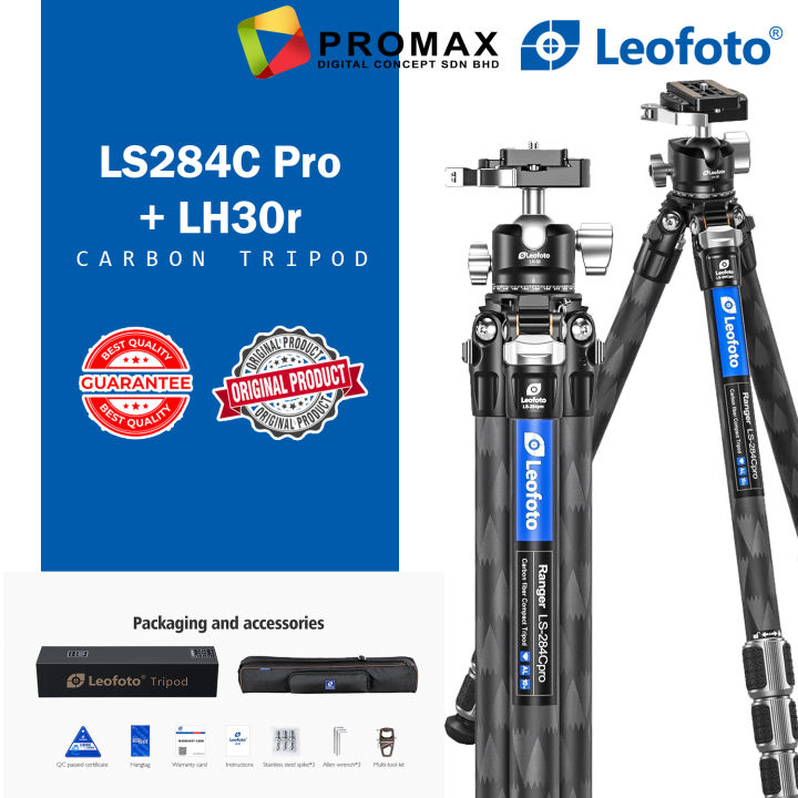 Trépied Leofoto LSR-284C Rapid Ranger - Fibre De Carbone, Pro, Avec étui