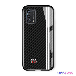 เคสโทรศัพท์เคสสำหรับ OPPO A74 5G A95 4G A38 A18 A55 A7 A5S A17เคสเคสโทรศัพท์แข่งรถที่มีชื่อเสียงสำหรับเด็กผู้ชายเคสลายทางดัดแปลงคาร์บอนไฟเบอร์กระจกเทมเปอร์เคสฝาหลัง