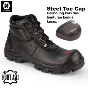 NEFF / Sepatu safety boot kulit asli / Pelindung besi ujung kaki / Sepatu keselamatan kerja NFC 106