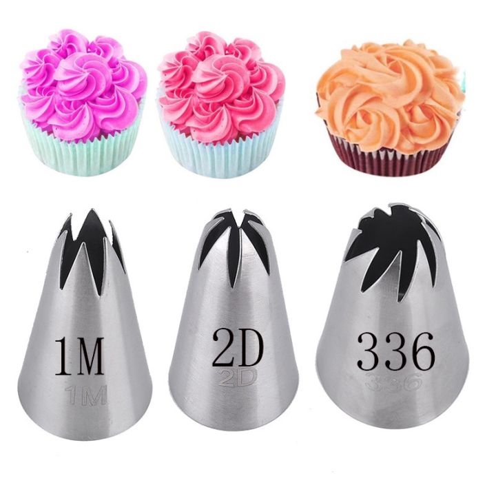 3Pcs/Set Rose Pastry Nozzles Cake Decorating Tools Flower Icing