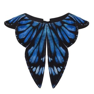 WENYOU Màu xanh lam Khăn choàng cổ giả Vải nhẹ Thiết kế cánh bướm Áo choàng cổ trang trí Sành điệu Cổ áo có thể tháo rời Phụ Kiện  Ảnh Tiệc Halloween