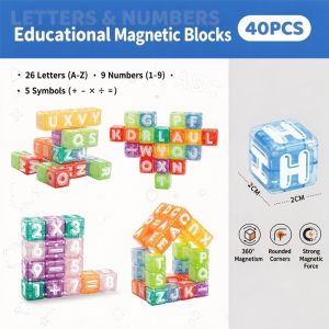 Digital and Alphabetic Block Magnetic Building Blocks Jigsaw Puzzle Early Education Childrens Educational Toy Tabletop Game Bab