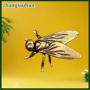 zhangxiuhua 1 Piece Metal Insects Animal Figurine Home Office Desktop Decor Mini Brass Fly Insect Ornament Miniature Statue Vintage Craft Decoration