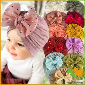 FASHION หมวกบีนนี่ผ้าโพกหัวประดับโบว์ หมวกเด็กแรกเกิดโบว์ใหญ่ น่ารักเกินปุยมุย   baby hat FASHION