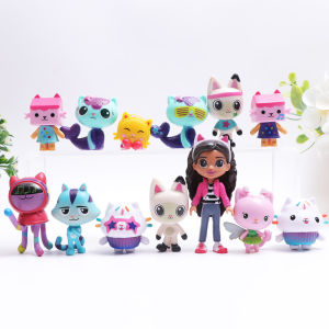 13Pcs Animal Gabbys Dollhouse Figures Animal Cross Dressing Model Toys Kids Toy Gifts