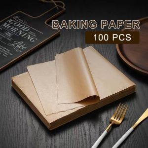 100Pcs Baking Paper Non-stick Parchment Rectangle Paper Hamburger Pizza French Fries Disposable Greaseproof paper