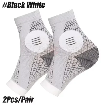 Buzesty Ankle Compression Socks Support Sleeve – (1 Pair) Foot Brace for Plantar Fasciitis Relief Achilles Tendonitis Arthritis Sprained Ankle Wrap for Men or Women