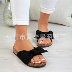[Free Shipping] Plus-Size Bow-Tie Sandals New Summer Styles Thick-Soled Large-Size Beach Sandals For Women
