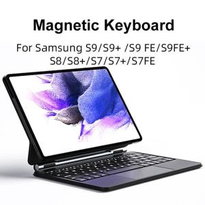 Wireless Bluetooth Backlight Magnetic Keyboard For Samsung Galaxy Tab S8 S9 S10 Ultra S10 FE 10.9 S10 11 inch S10 FE 13.1 S9 Fe S8 S7 Plus S8 Plus S7 FE 12.4 Inch Tablet Smart Cover