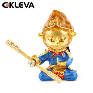 EKLEVA ใหม่ล่าสุดซุนหงอคงรถเครื่องทำอากาศสดชื่นรูปลิงรถตัวหนีบตรงช่องแอร์น้ำหอมราชาลิงรถ-จัดแต่งทรงผมอุปกรณ์ตกแต่งภายใน (สีฟ้า)